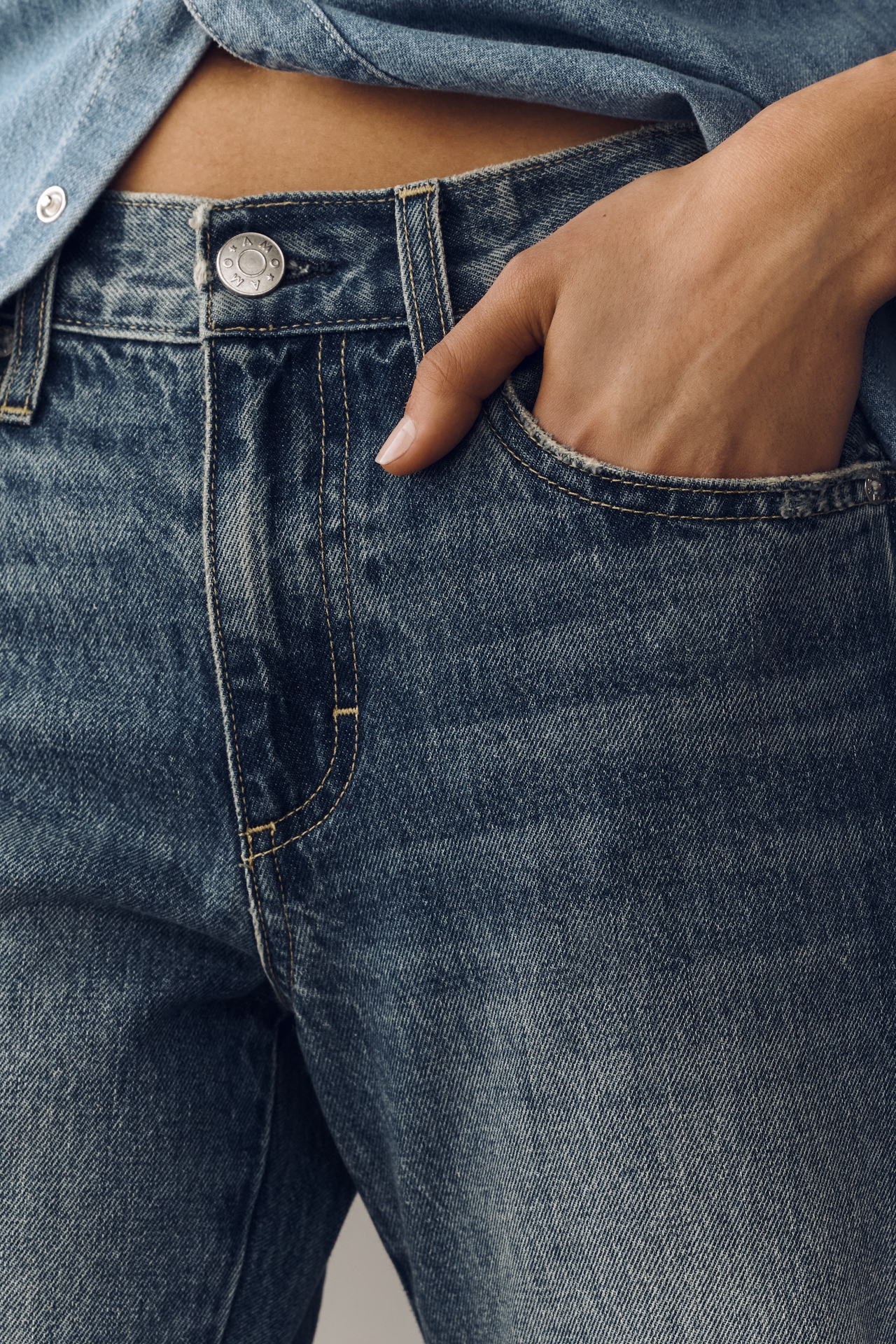 AMO Marcenia Mid-Rise Bootleg Jeans