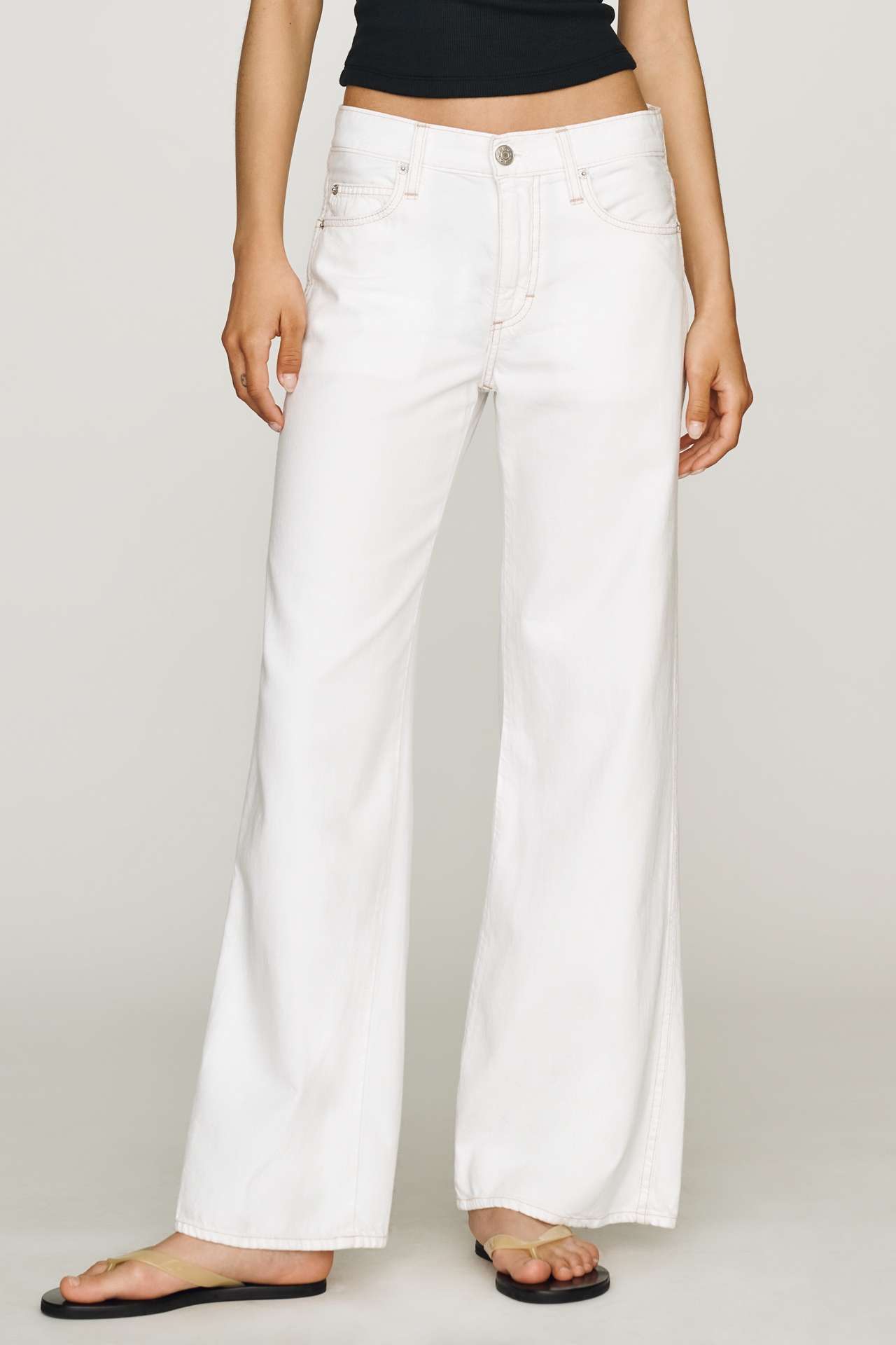 AMO Regina Cotton Mid-Rise Wide-Leg Jeans
