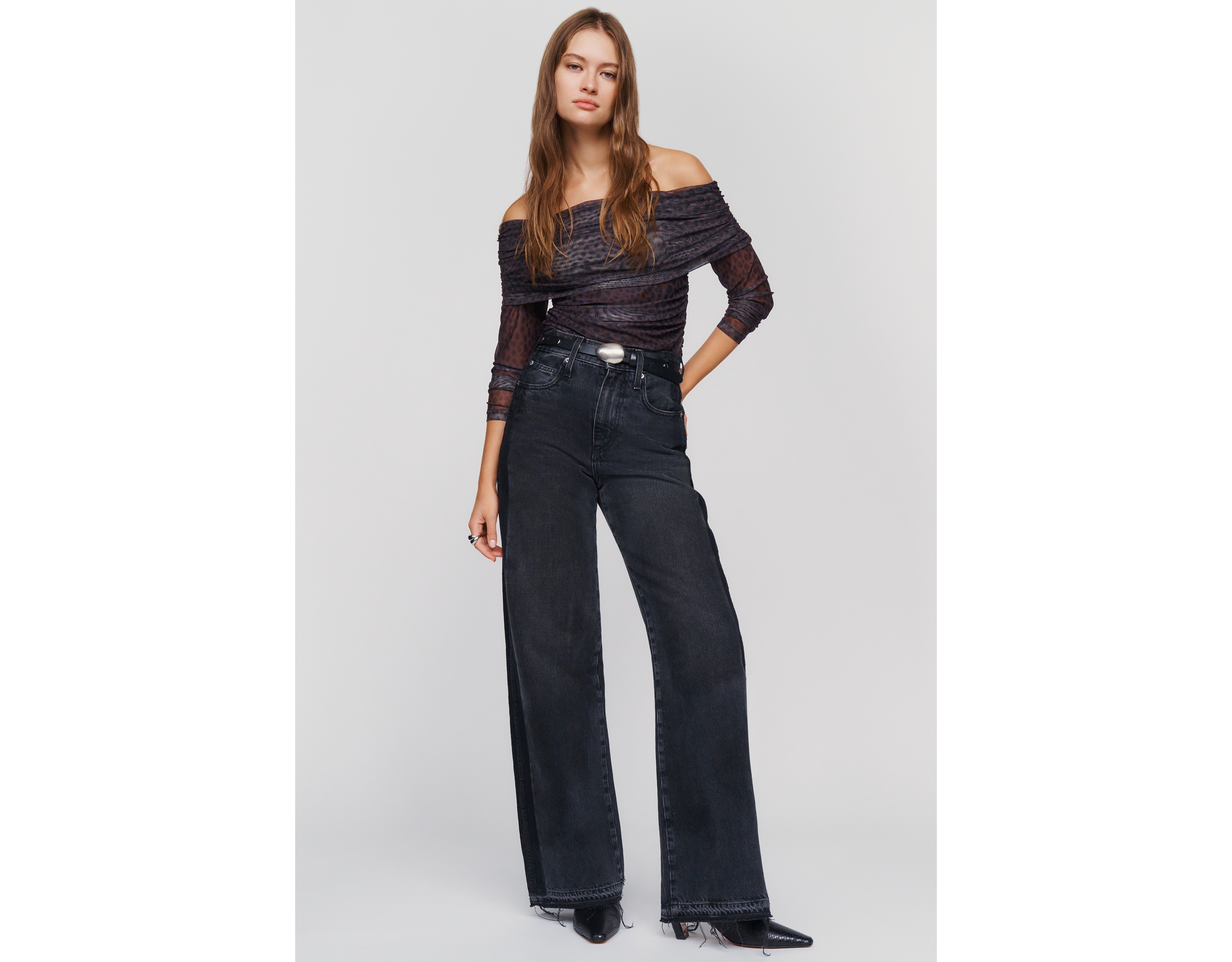 AMO Frida High Rise Wide Leg Flare Jeans