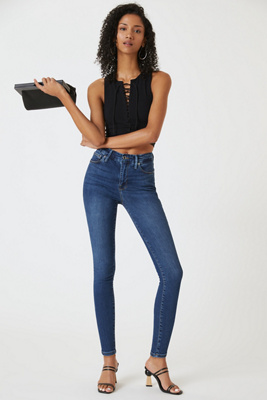 Good American Good Legs Indigo Straight Jean In Blue