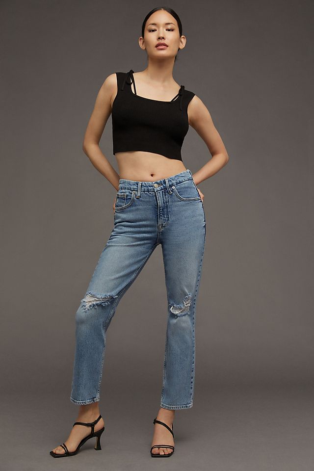 Good American Good 90s Icon High-Rise Crop Straight Jeans | Anthropologie