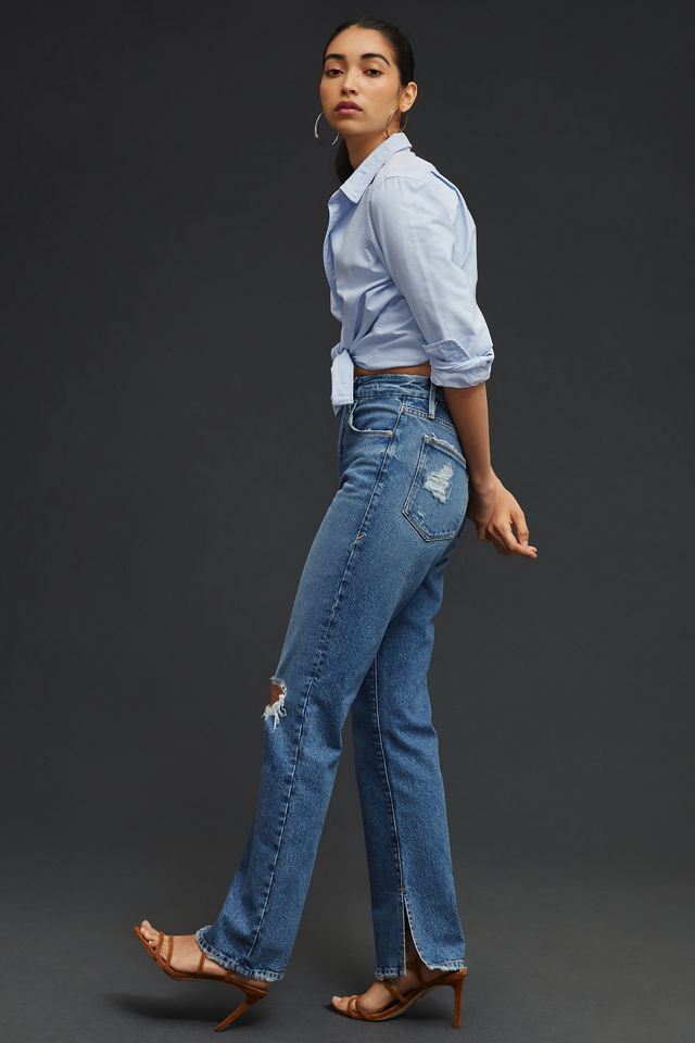 Good American Good Boy Split Pockets High-Rise Straight Jean #4