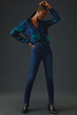 Good American High-rise Pull-on Skinny Jeans In Blue