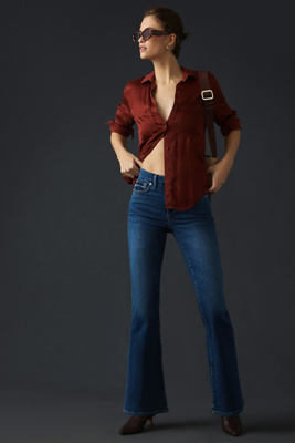 Good American Good Legs Cropped High-rise Bootcut Jeans In Blue
