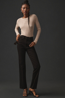 Good American Good Curve High Waist Straight Leg Jeans In Black