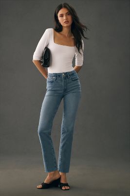 Good American Good Straight High-rise Jeans In Blue