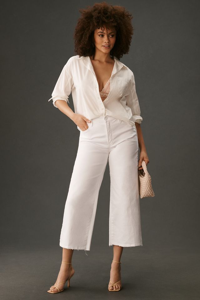 Good American Good Waist Palazzo High-Rise Crop Jeans #7