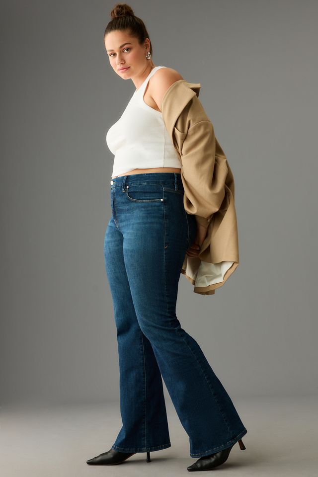 Good American Good Legs High-Rise Flare Jeans #8