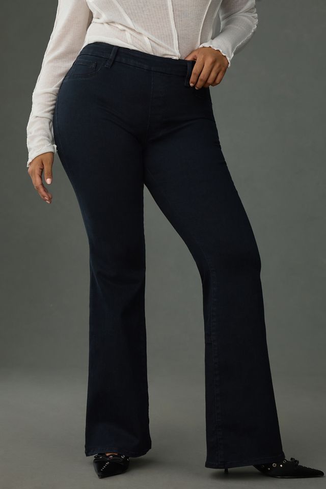 Good American Pull-On High-Rise Flare Jeans #5