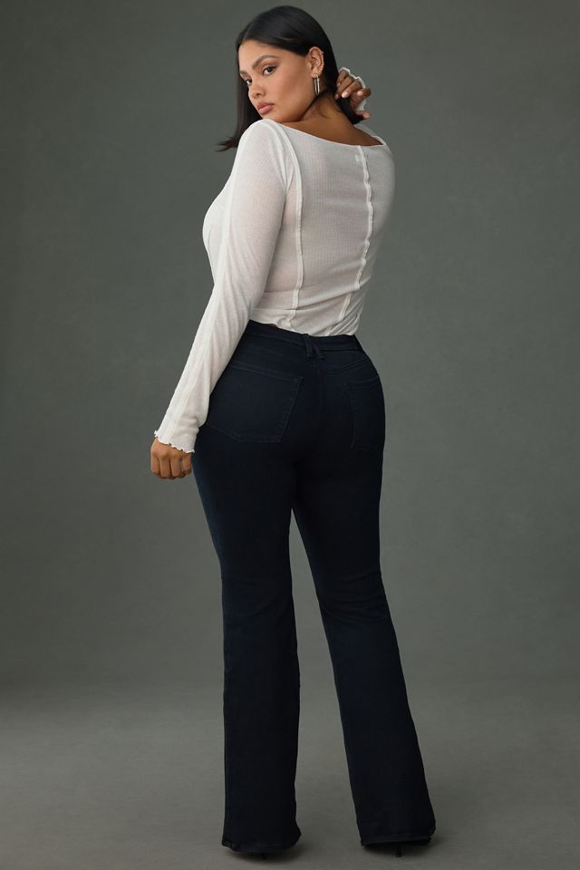 Good American Pull-On High-Rise Flare Jeans #6
