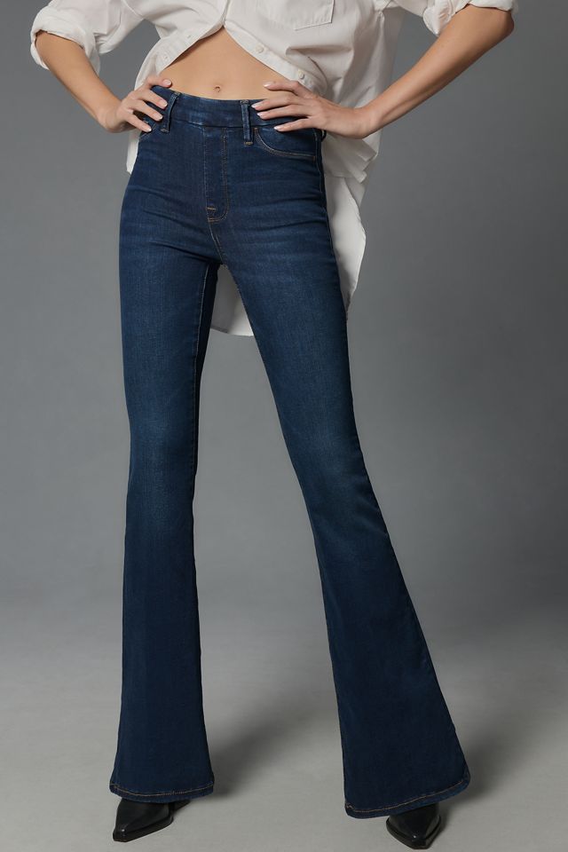Good American Pull-On High-Rise Flare Jeans #1