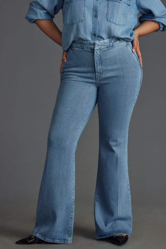 Good American Good Flare High-Rise Trouser Jeans #6