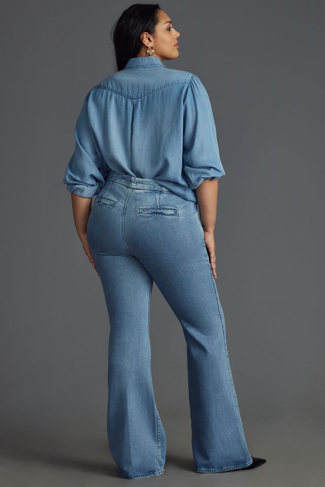 Good American Good Flare High-Rise Trouser Jeans #7