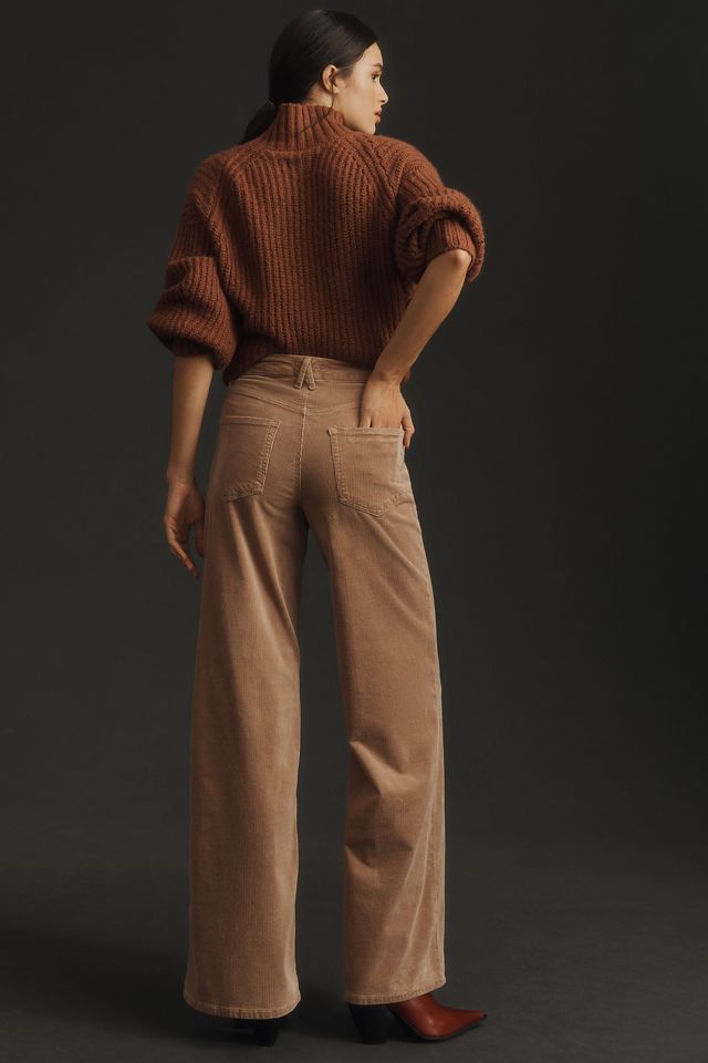 Good American Good Skate Corduroy Mid-Rise Wide-Leg Jeans #4