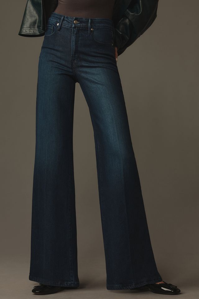 Good American Good Waist High-Rise Palazzo Jeans #1