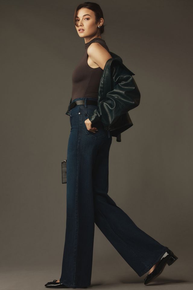 Good American Good Waist High-Rise Palazzo Jeans #3