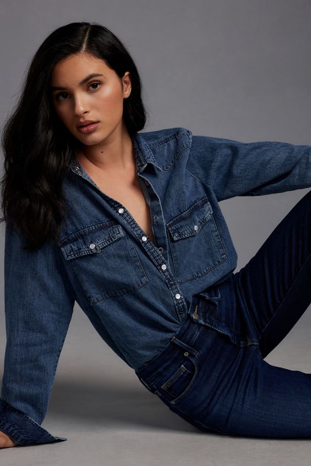 Good American Good Classic High-Rise Bootcut Jeans #4