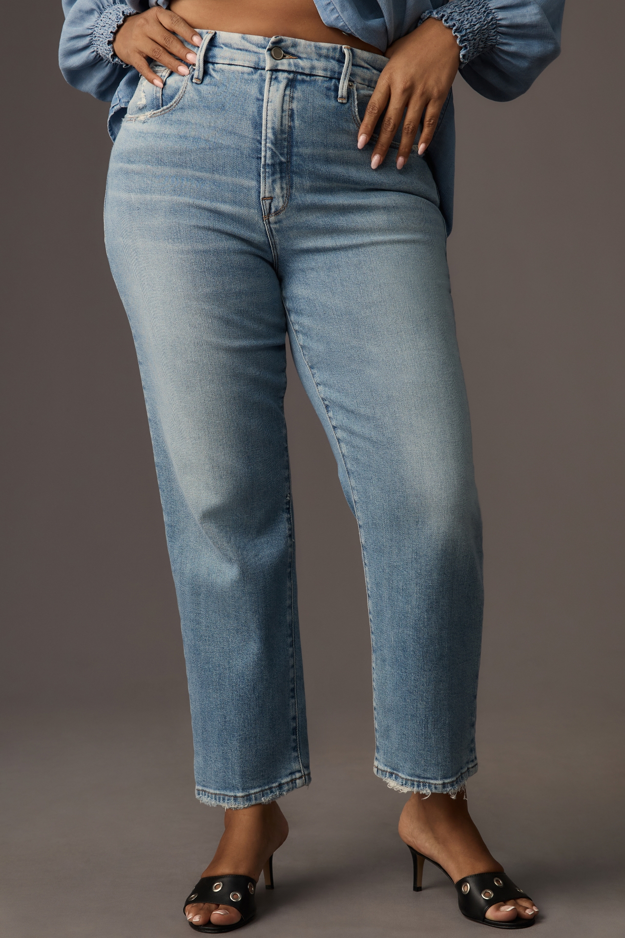 Good American Boy High-Rise Straight-Leg Jeans