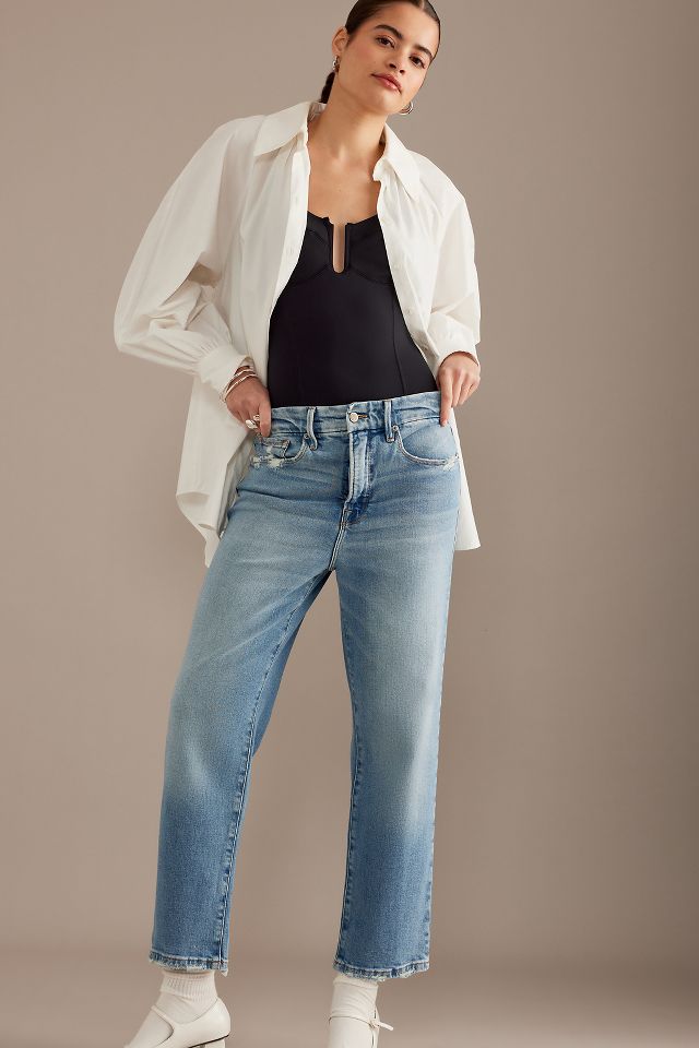 High rise straight sale leg cropped jeans