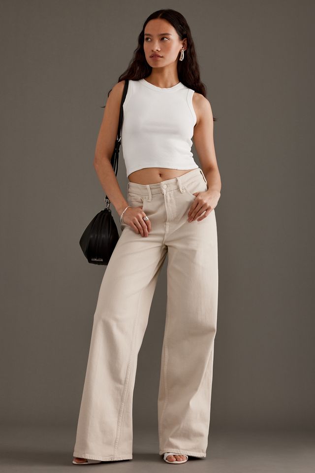 Good American Good Skate Twill Wide-Leg Trousers | Anthropologie UK