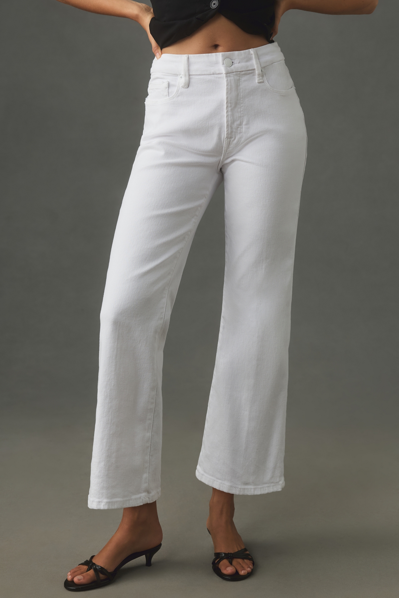 Good American Legs Crop Mid-Rise Mini Bootcut Jeans