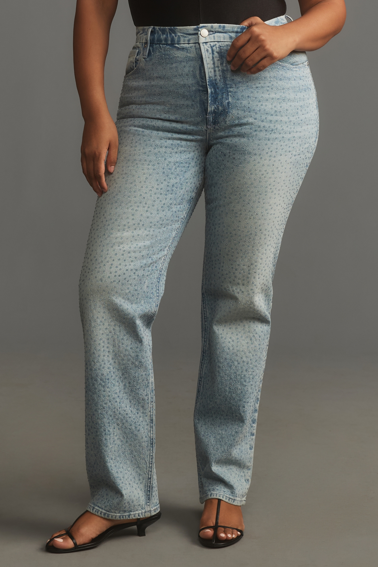 Good American Gem Icon High-Rise Straight-Leg Jeans