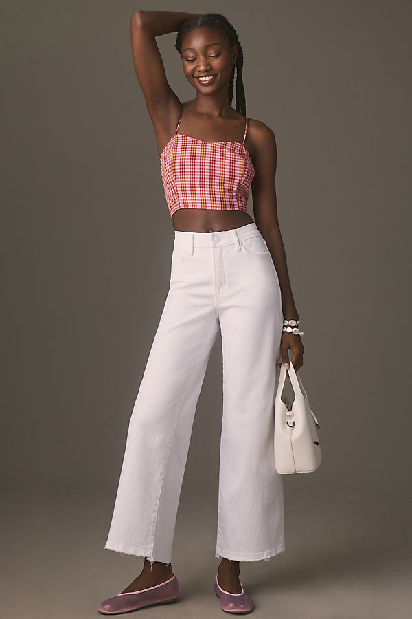 Good American Good Waist Palazzo Crop Jeans In White
