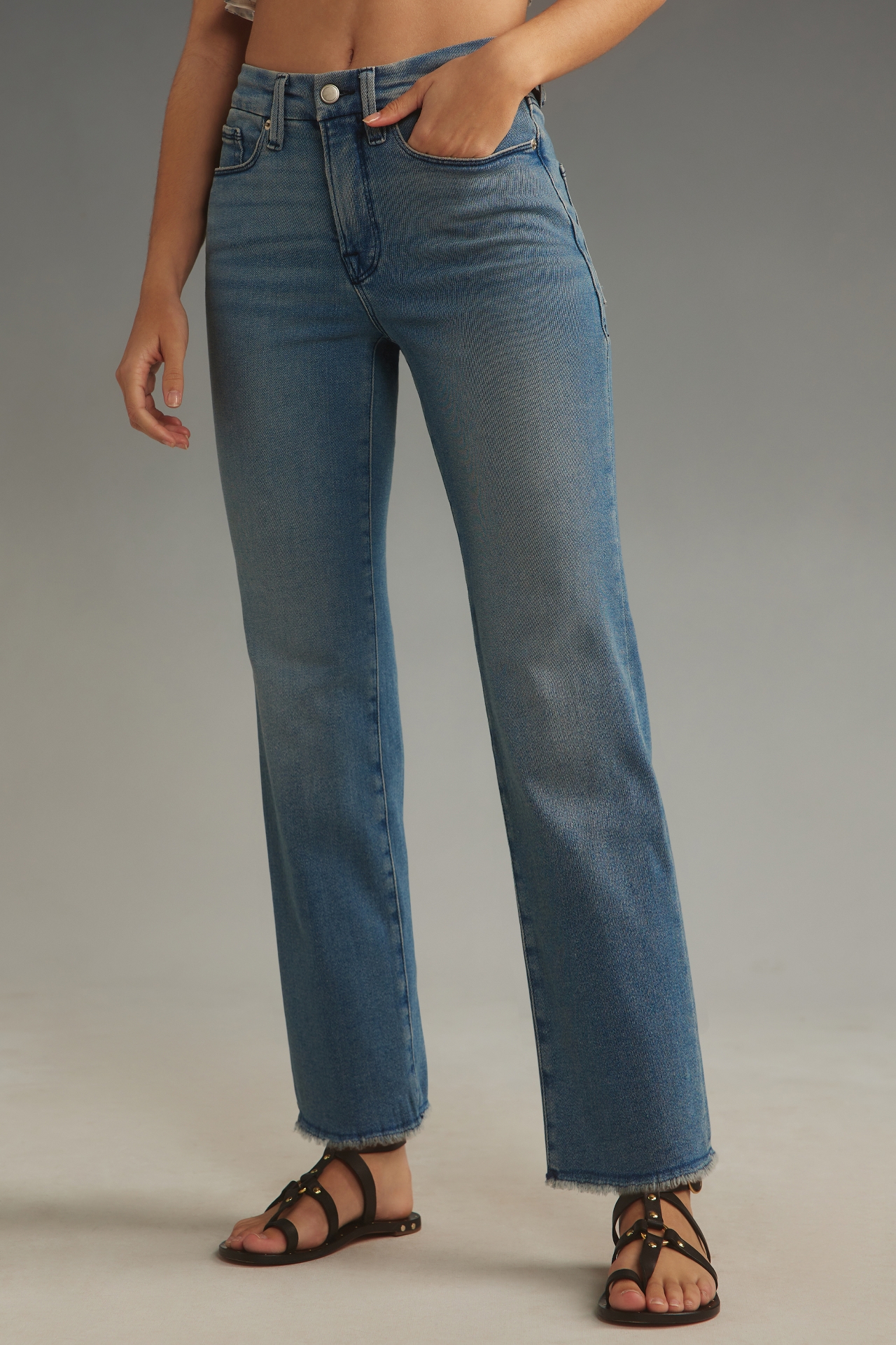 Good American Petite Straight-Leg Jeans