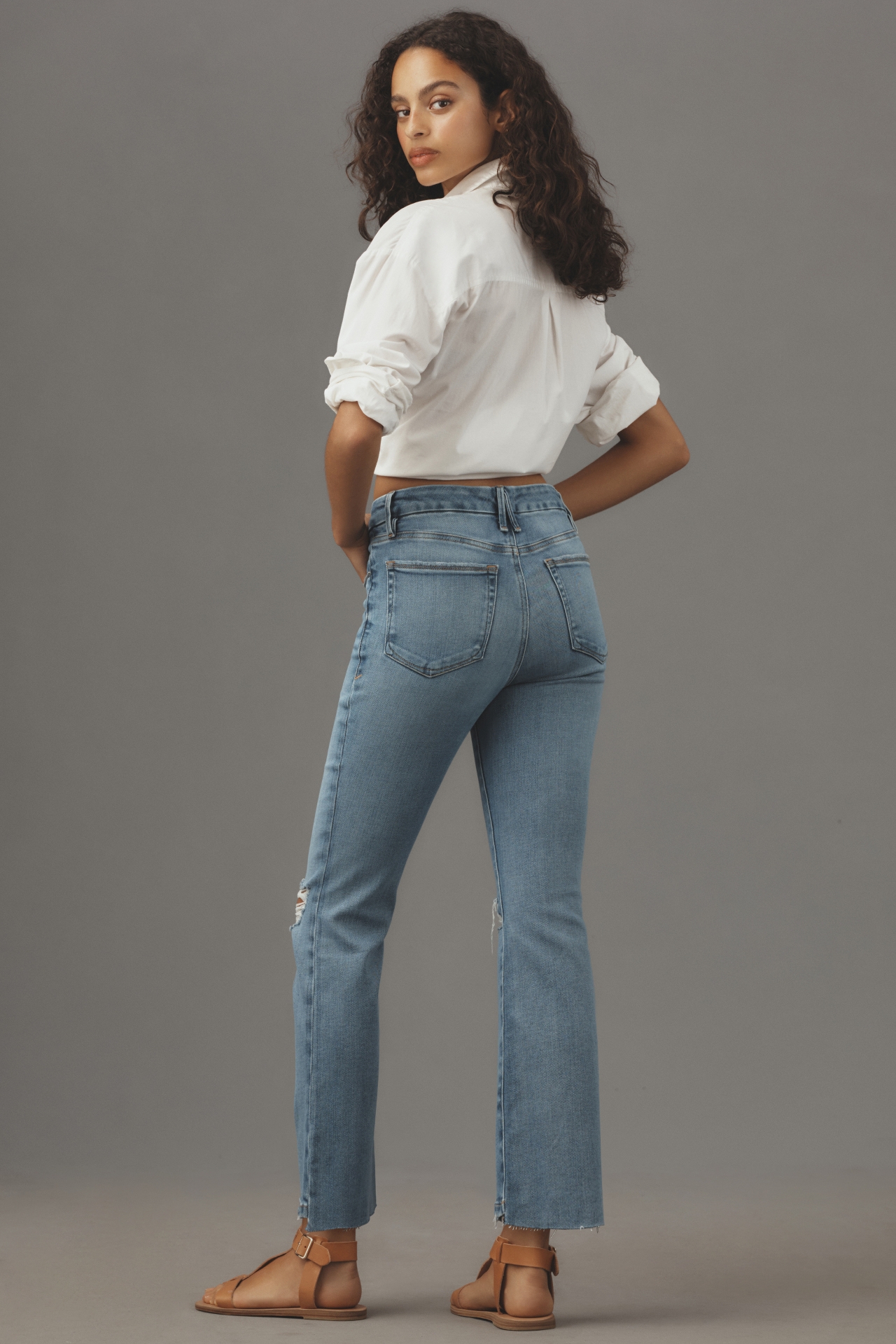 Good American Legs Crop Mid-Rise Mini Bootcut Jeans