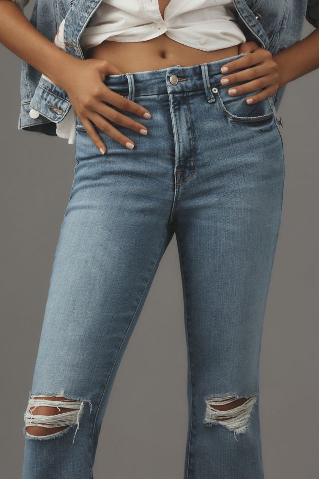 Good American Good Legs Mid-Rise Crop Mini Bootcut Jeans #3