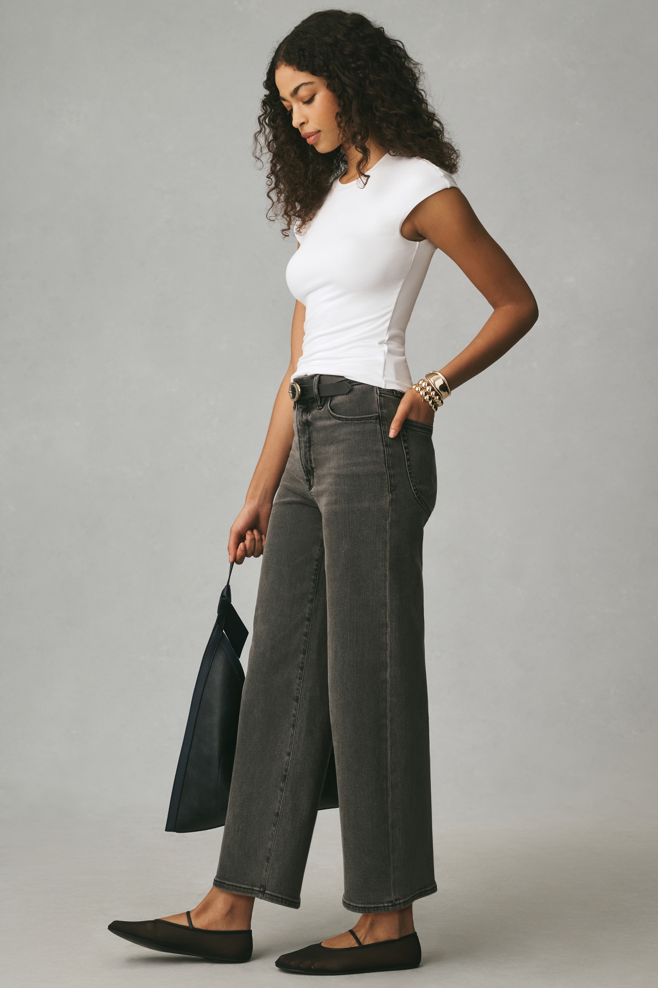 Good American Waist Palazzo Crop Jeans