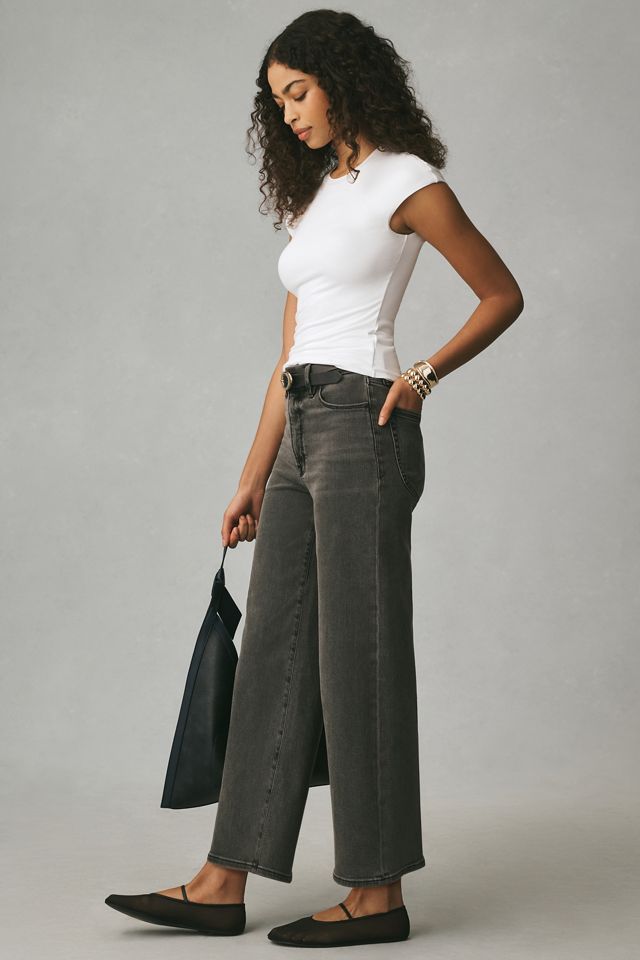 Good American Good Waist Palazzo Crop Jeans #8