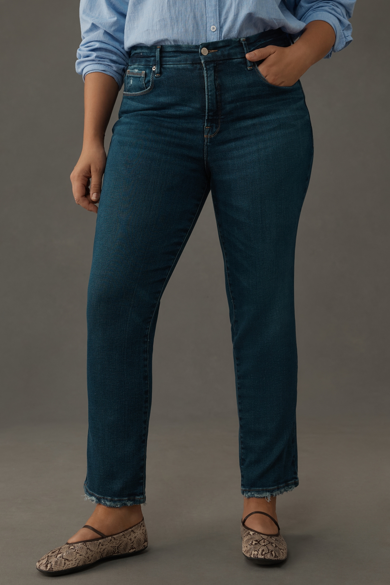 Good American Legs High-Rise Straight Jeans