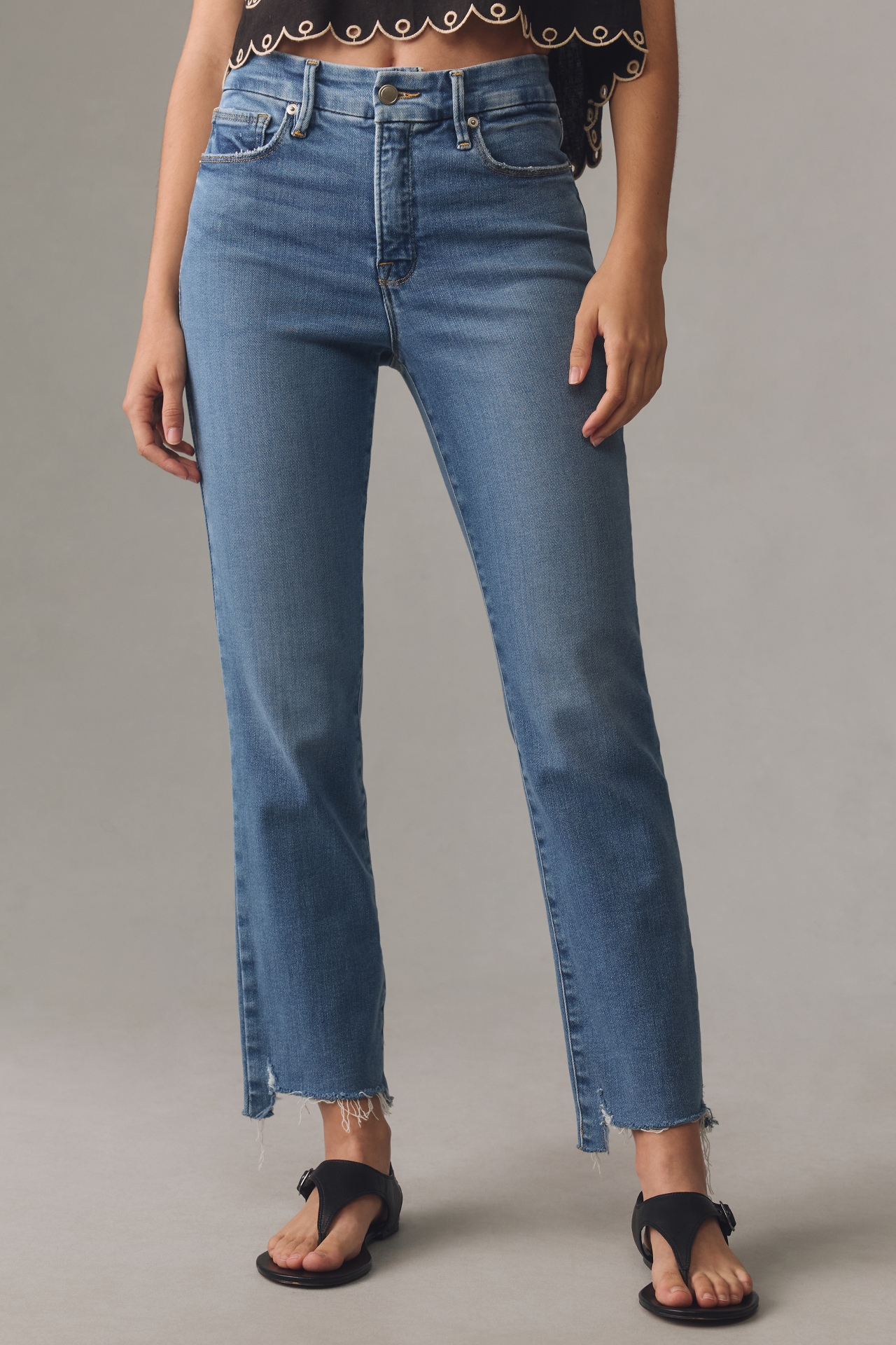 Good American Legs High-Rise Straight Jeans