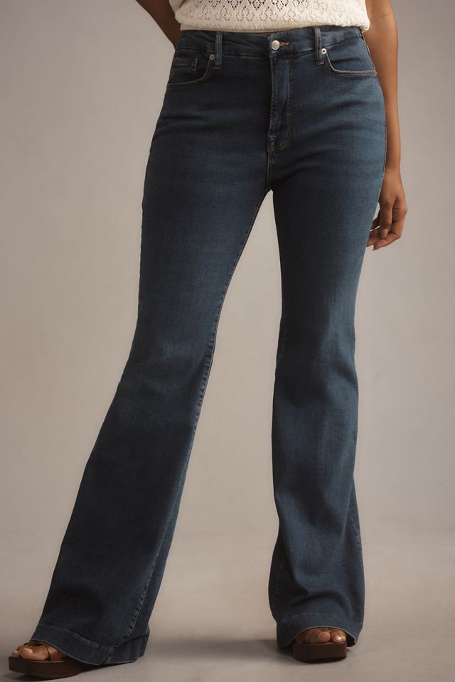 Good American Good Legs Mid-Rise Flare Jeans #6