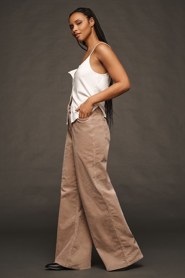 Good American Good Skate High-Rise Wide-Leg Corduroy Puddle Jeans #8