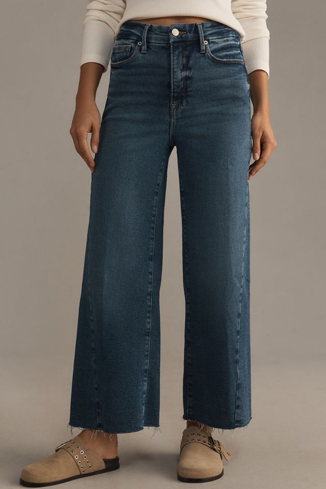 Good American Good Waist High-Rise Cropped Palazzo Jeans #1