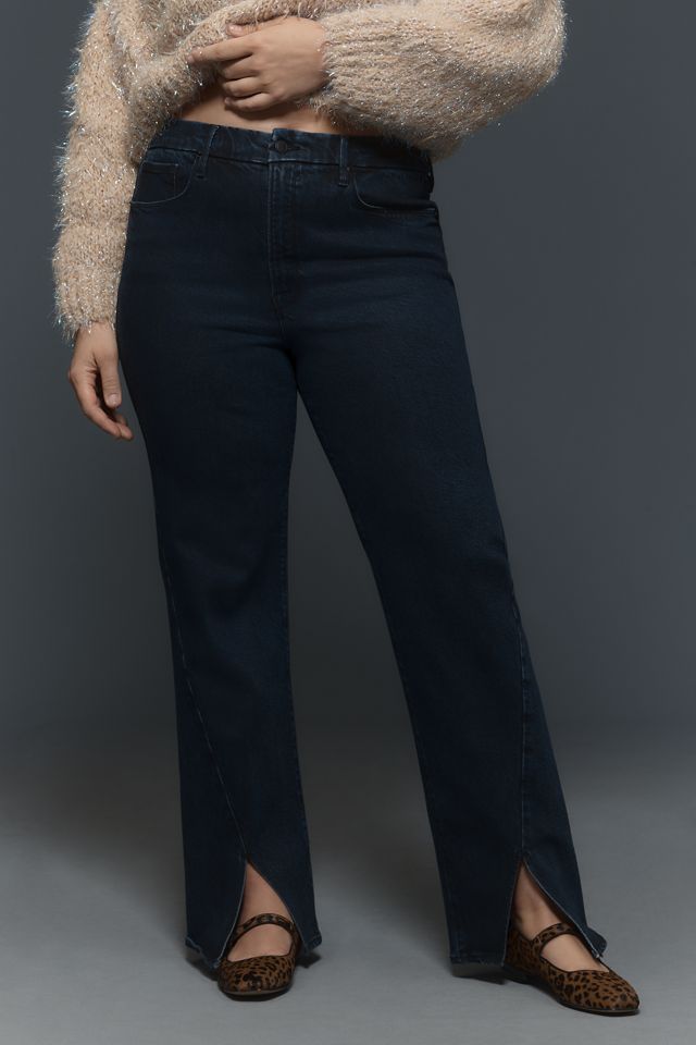 Good American Good Boy Twisted-Slit Jeans #1
