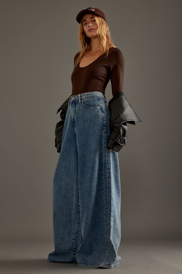 Good American Paneled Wide-Leg Jeans #2