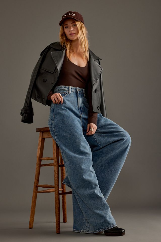 Good American Paneled Wide-Leg Jeans #3