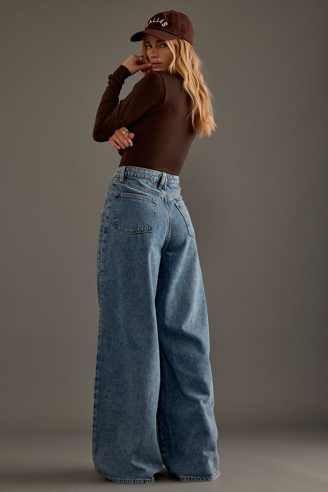 Good American Paneled Wide-Leg Jeans #1