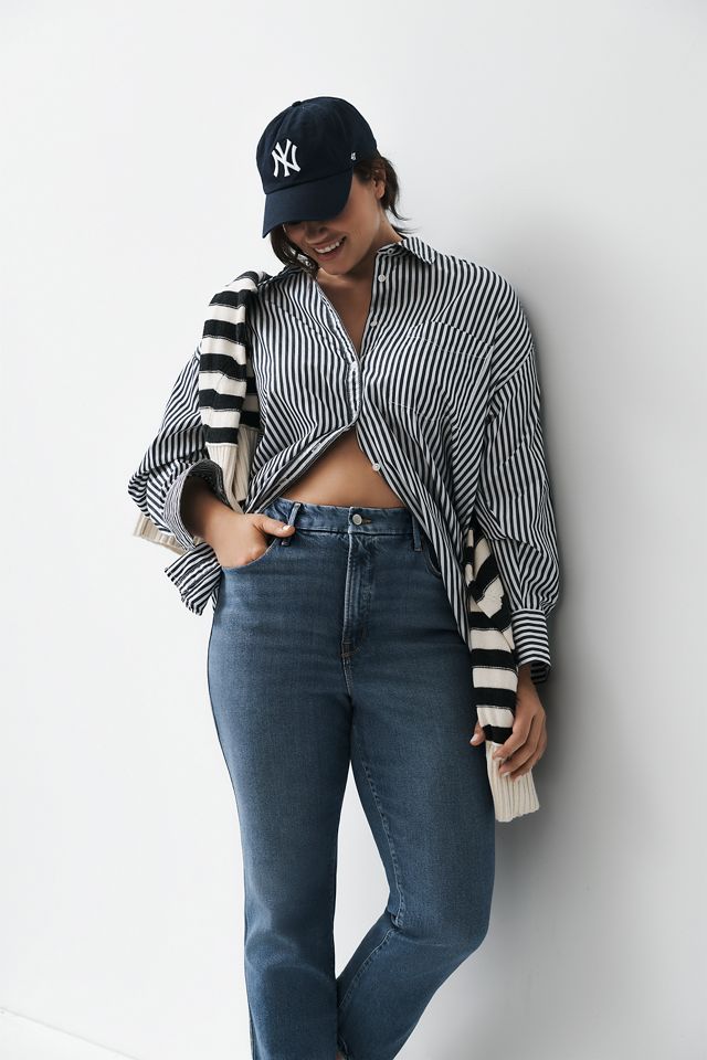 Good American Soft Tech Good Curve Straight Jeans #7