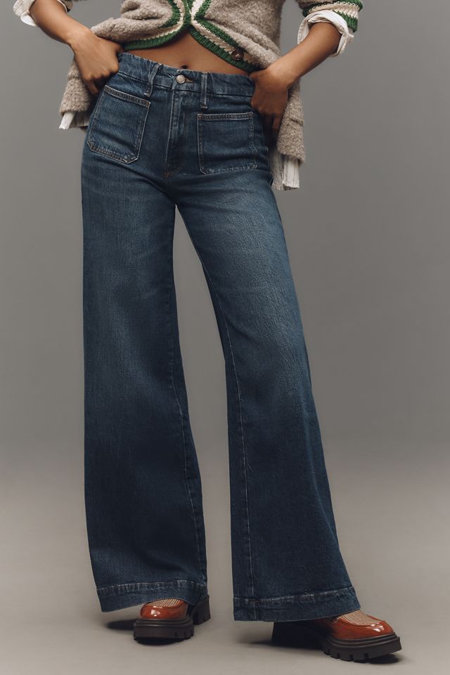 Good American Good Waist Palazzo Patch Pocket Jeans #1