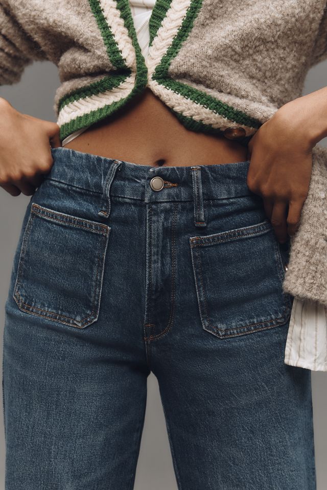 Good American Good Waist Palazzo Patch Pocket Jeans #3