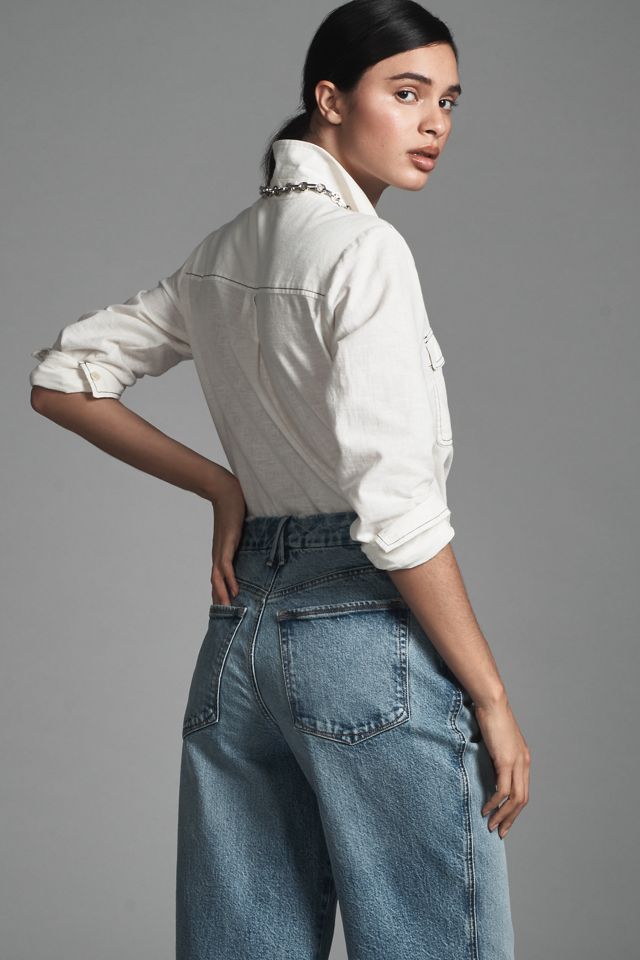 Good American Good Skate High-Rise Wide-Leg Jeans #4