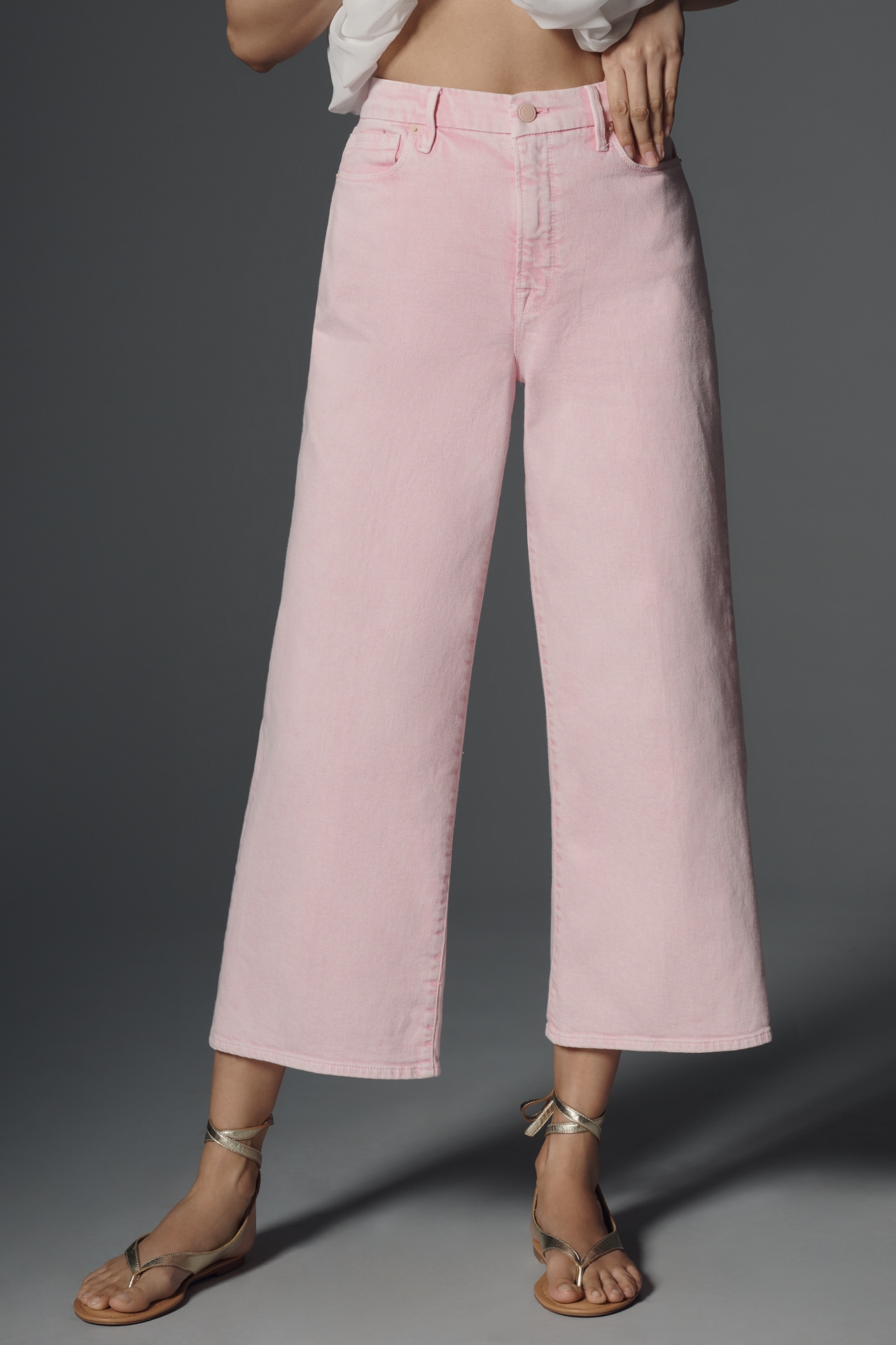 Good American Waist Palazzo High-Rise Crop Wide-Leg Jeans