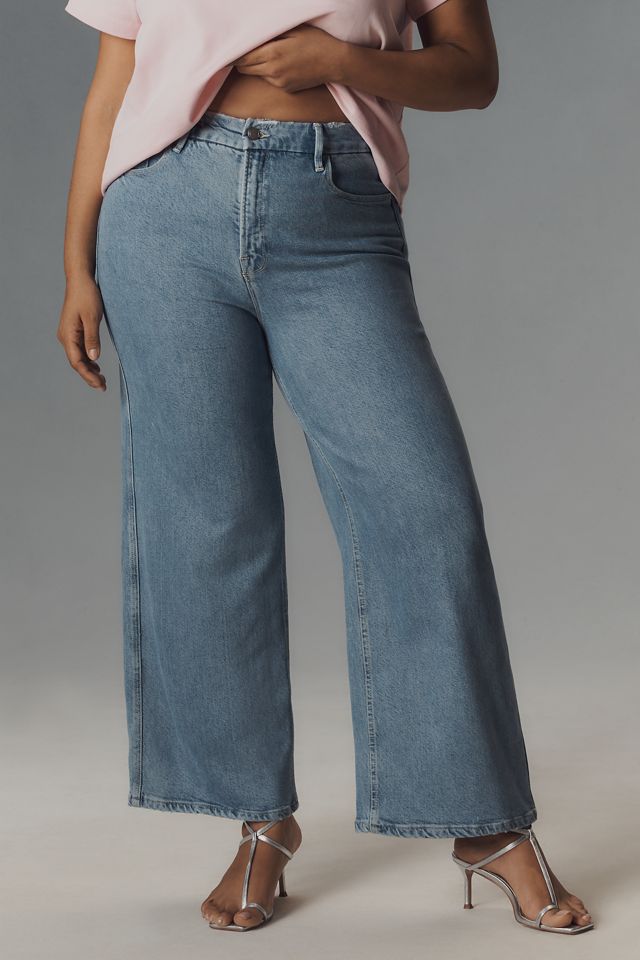 Good American Good Skate Soft-Tech High-Rise Crop Wide-Leg Jeans #5