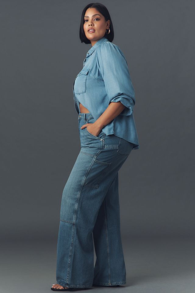 Good American Good Ease High-Rise Relaxed Carpenter Jeans #6