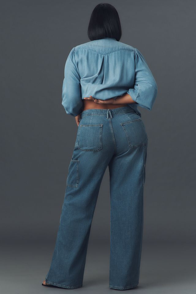 Good American Good Ease High-Rise Relaxed Carpenter Jeans #7