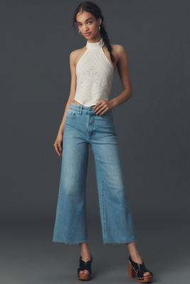 Good American Good Waist High-rise Palazzo Crop Jeans In Blue